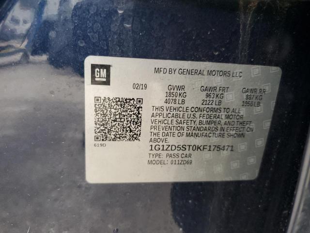 2019 CHEVROLET MALIBU LT - 1G1ZD5ST0KF175471