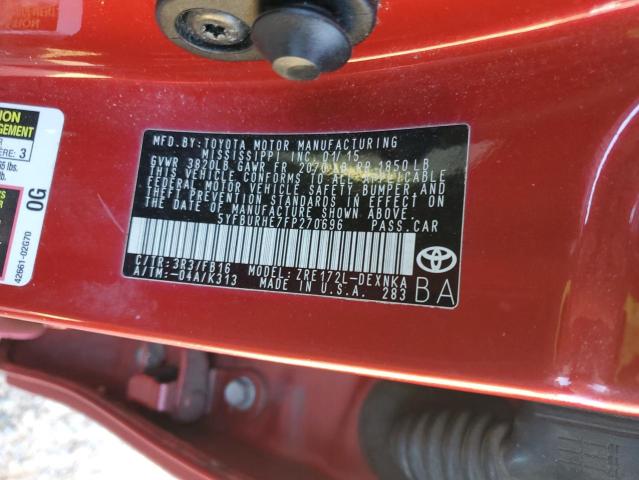 2015 TOYOTA COROLLA L - 5YFBURHE7FP270696