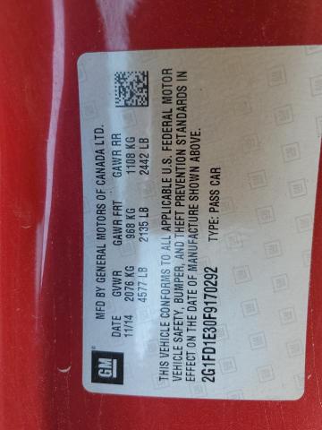 2015 CHEVROLET CAMARO LT - 2G1FD1E30F9170292