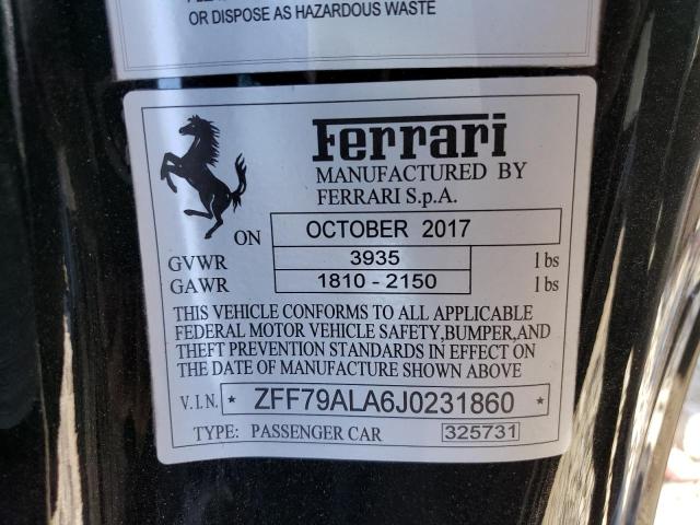 2018 FERRARI 488 GTB ZFF79ALA6J0231860
