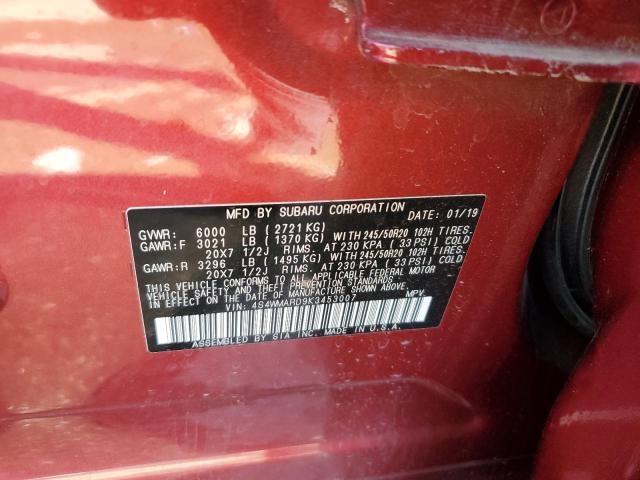 2019 SUBARU ASCENT TOU 4S4WMARD9K3453007