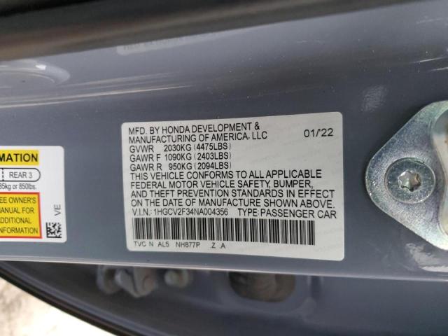 2022 HONDA ACCORD SPO - 1HGCV2F34NA004356