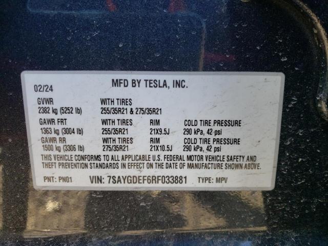 2024 TESLA MODEL Y - 7SAYGDEF6RF033881