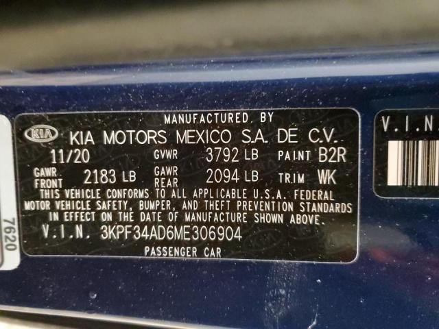 2021 KIA FORTE GT L - 3KPF34AD6ME306904