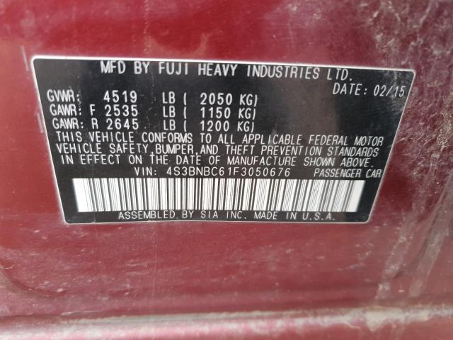 2015 SUBARU LEGACY 2.5 4S3BNBC61F3050676
