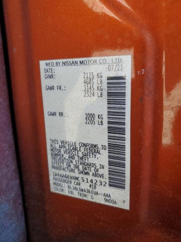 2021 NISSAN MAXIMA SR 1N4AA6EVXMC514232