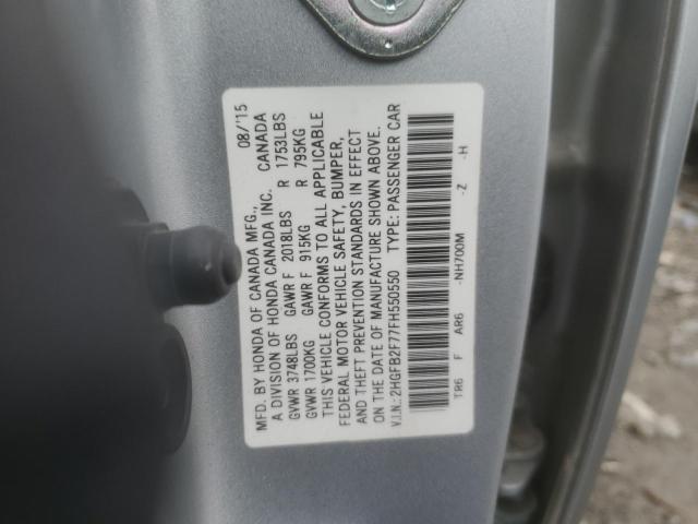 2015 HONDA CIVIC SE 2HGFB2F77FH550550