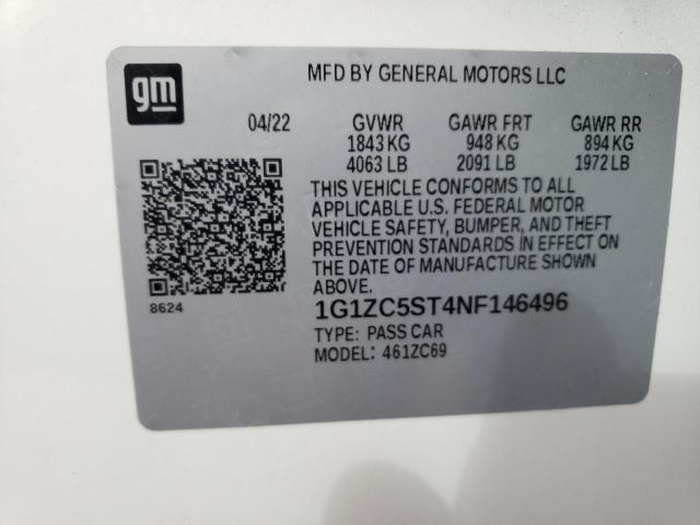 2022 CHEVROLET MALIBU LS - 1G1ZC5ST4NF146496