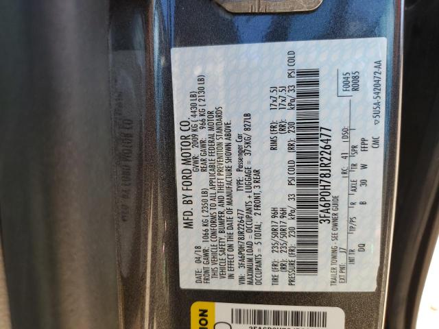 2018 FORD FUSION SE - 3FA6P0H78JR226477
