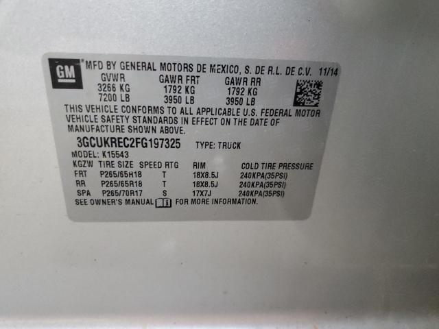2015 CHEVROLET SILVERADO - 3GCUKREC2FG197325