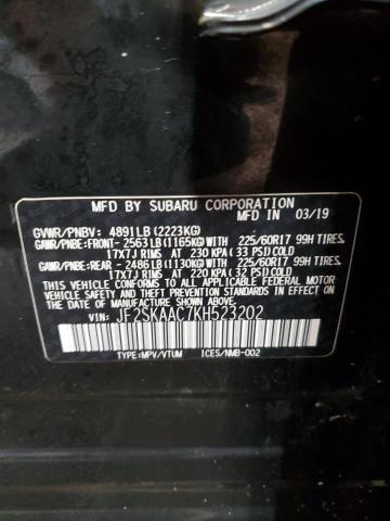 2019 SUBARU FORESTER JF2SKAAC7KH523202