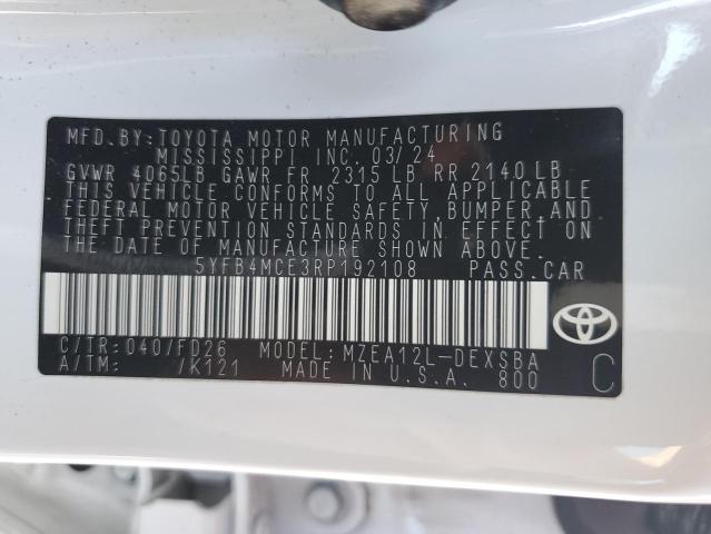 2024 TOYOTA COROLLA NI - 5YFB4MCE3RP192108