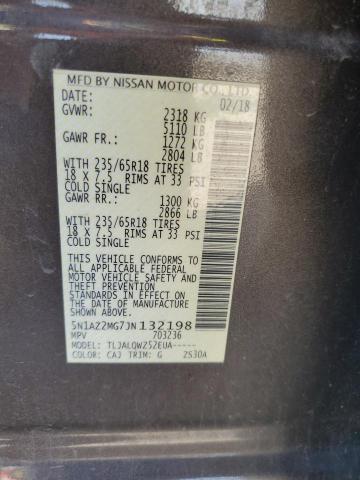 2018 NISSAN MURANO S 5N1AZ2MG7JN132198
