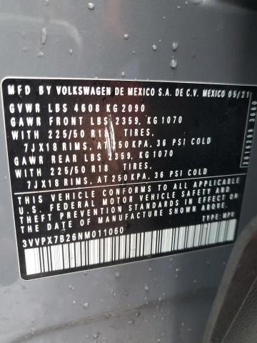 2022 VOLKSWAGEN TAOS SE IQ - 3VVPX7B26NM011060