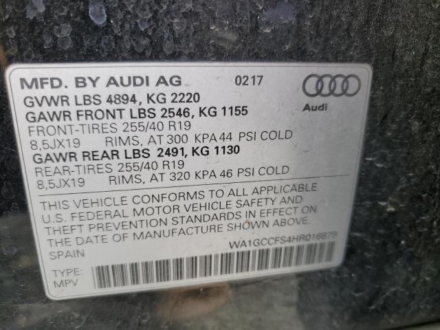 2017 AUDI Q3 PRESTIG WA1GCCFS4HR016879