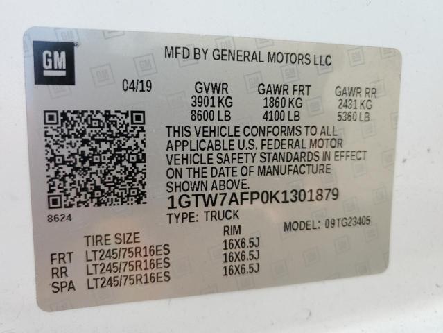 2019 GMC SAVANA G25 1GTW7AFP0K1301879