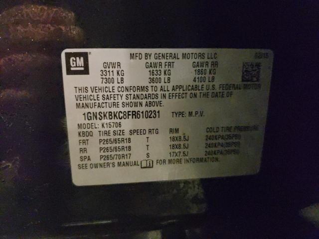 2015 CHEVROLET TAHOE K150 - 1GNSKBKC8FR610231