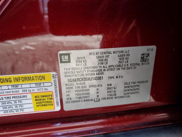 2017 BUICK ENCLAVE - 5GAKRCKD5HJ143081