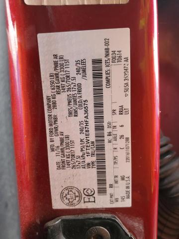 2017 FORD F150 SUPER - 1FTEW1E87HFA36575