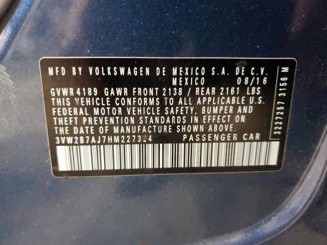 2017 VOLKSWAGEN JETTA S - 3VW2B7AJ7HM227324
