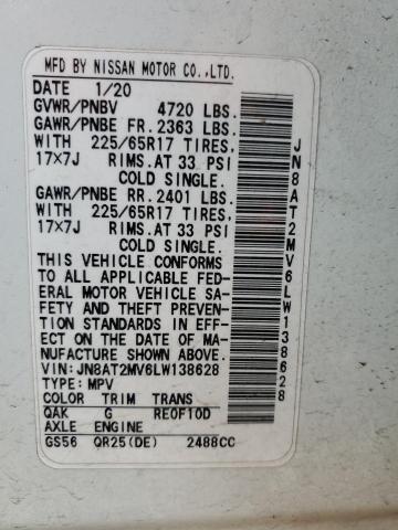 JN8AT2MV6LW138628 2020 NISSAN ROGUE