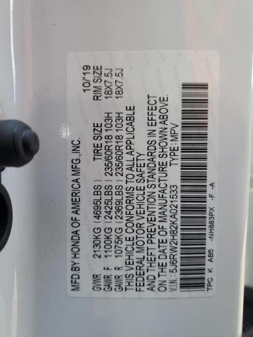 2019 HONDA CR-V EXL 5J6RW2H82KA021533
