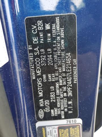 2020 KIA FORTE FE 3KPF24AD7LE214654