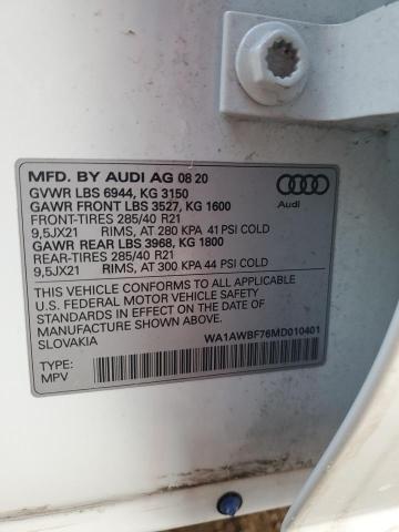 2021 AUDI SQ7 PREMIU WA1AWBF76MD010401