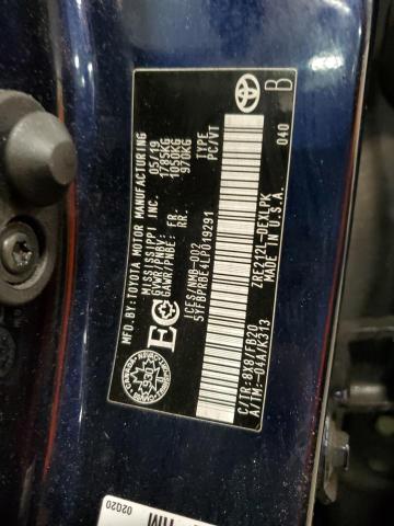 2020 TOYOTA COROLLA LE 5YFBPRBE4LP019291