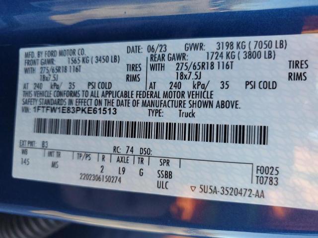 2023 FORD F150 SUPER - 1FTFW1E83PKE61513
