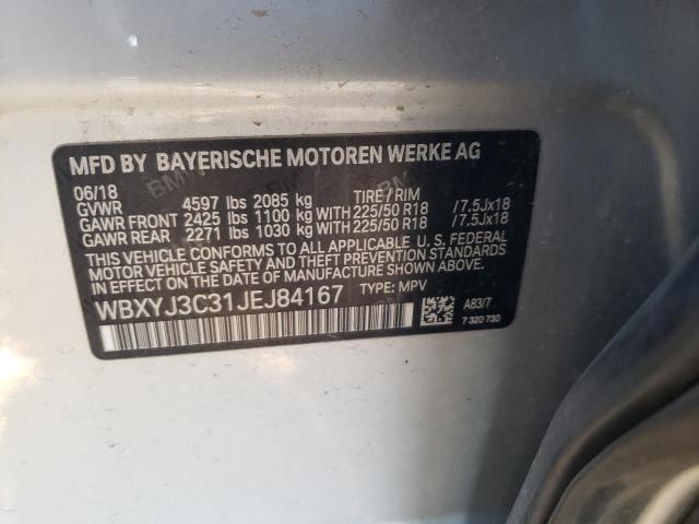 2018 BMW X2 SDRIVE2 WBXYJ3C31JEJ84167