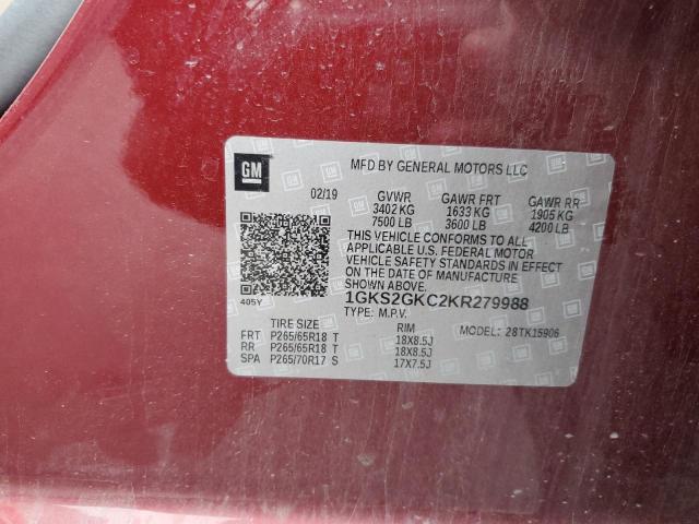 2019 GMC YUKON XL K 1GKS2GKC2KR279988
