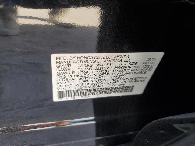 2022 ACURA MDX 5J8YD9H34NL006403