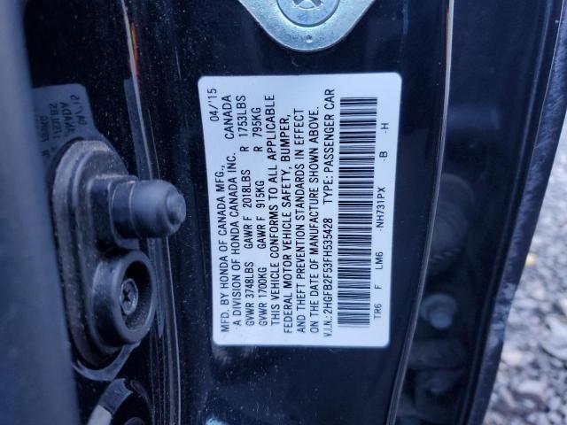 2015 HONDA CIVIC LX - 2HGFB2F53FH535428