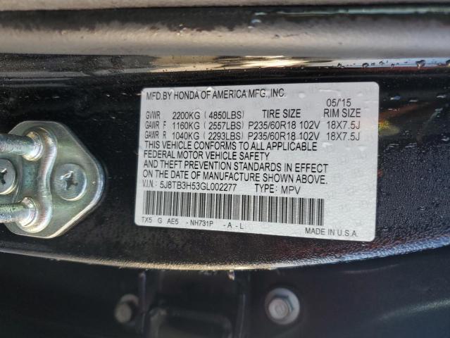 2016 ACURA RDX TECHNO - 5J8TB3H53GL002277