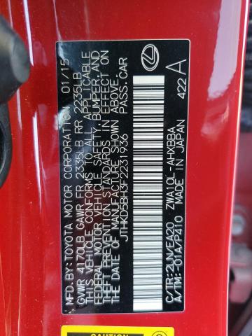 2015 LEXUS CT 200 JTHKD5BH3F2231936