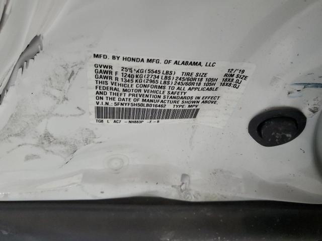2020 HONDA PILOT EXL - 5FNYF5H50LB016462
