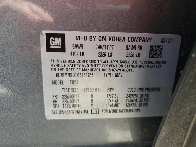 2021 CHEVROLET TRAILBLAZE - KL79MRSL0MB164752