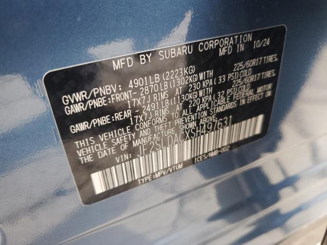 2025 SUBARU FORESTER JF2SLDACXSH497631