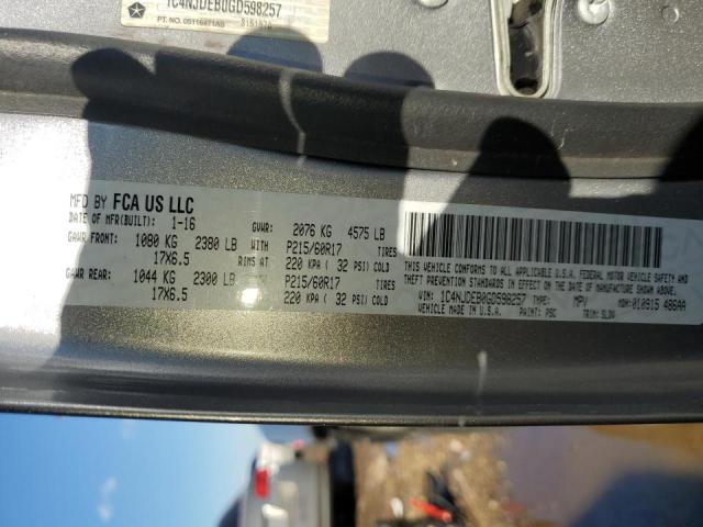 2016 JEEP COMPASS LA - 1C4NJDEB0GD598257
