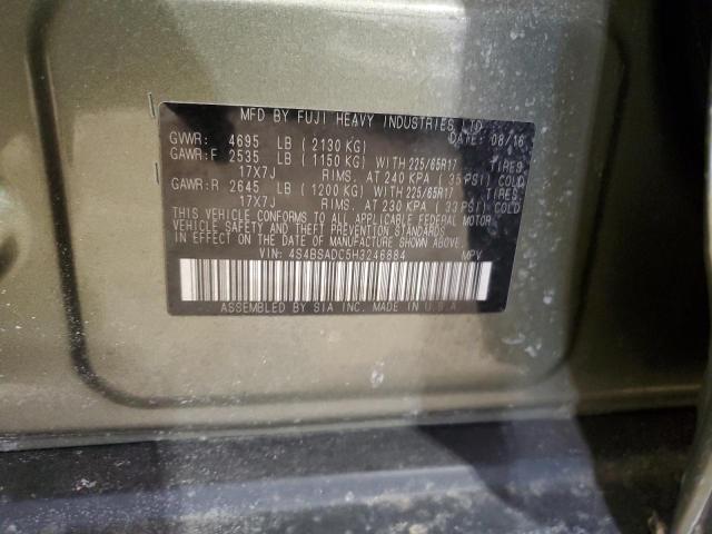 2017 SUBARU OUTBACK 4S4BSADC5H3246884