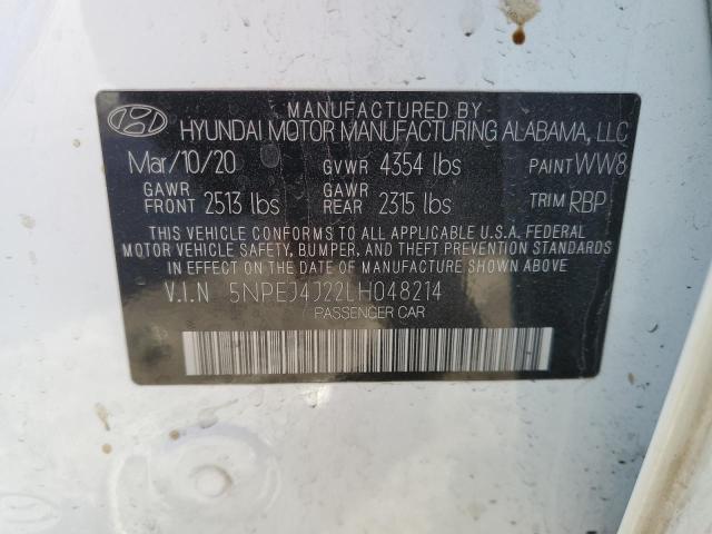 2020 HYUNDAI SONATA SEL - 5NPEJ4J22LH048214
