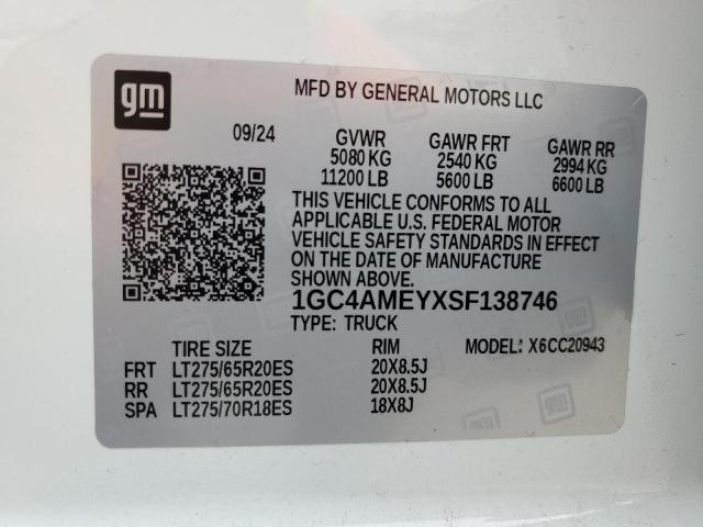 2025 CHEVROLET SILVERADO - 1GC4AMEYXSF138746