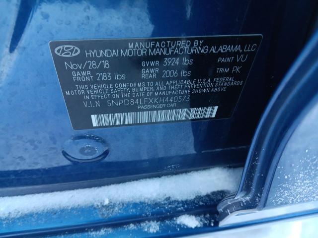 2019 HYUNDAI ELANTRA SE 5NPD84LFXKH440573