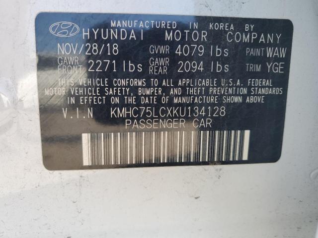 2019 HYUNDAI IONIQ SEL - KMHC75LCXKU134128