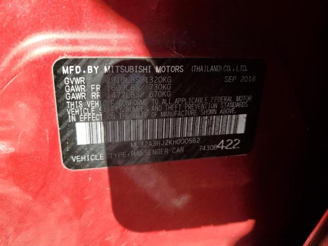 2019 MITSUBISHI MIRAGE ES - ML32A3HJ2KH000562