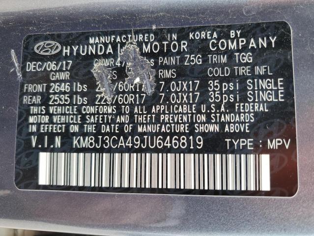 2018 HYUNDAI TUCSON SEL - KM8J3CA49JU646819
