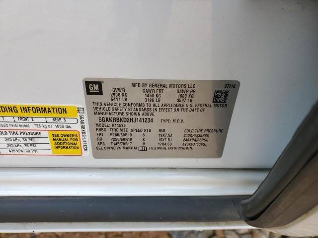 2017 BUICK ENCLAVE 5GAKRBKD2HJ141234