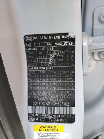2016 LAND ROVER DISCOVERY - SALCR2BG9GH597162