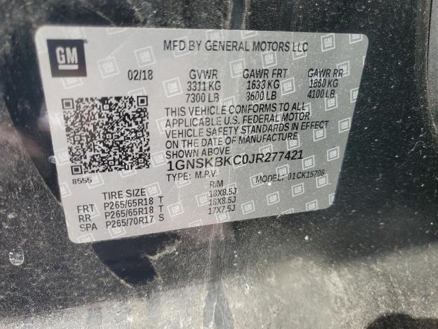 2018 CHEVROLET TAHOE K150 - 1GNSKBKC0JR277421